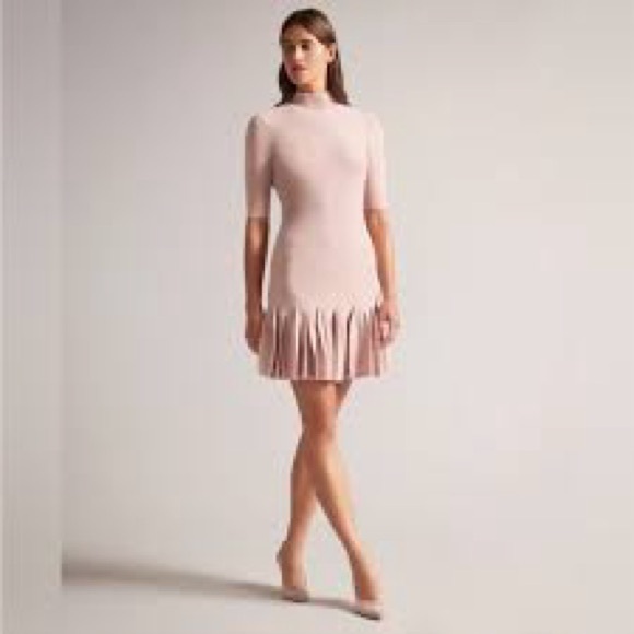 Ted Baker Canddy Dress Bodycon with pleated skirt - Picture 1 of 6